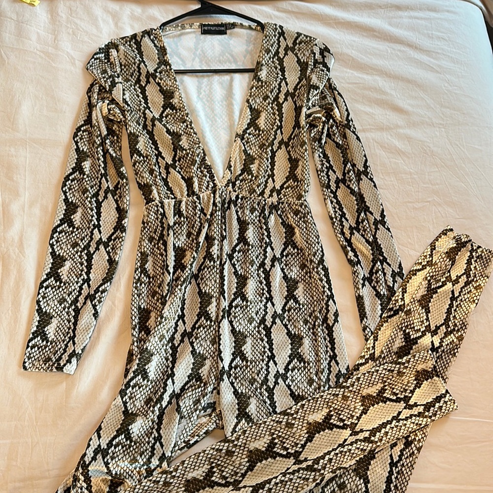 PLT Velvet Snake Skin Body Suit, Size 4, Worn Once
